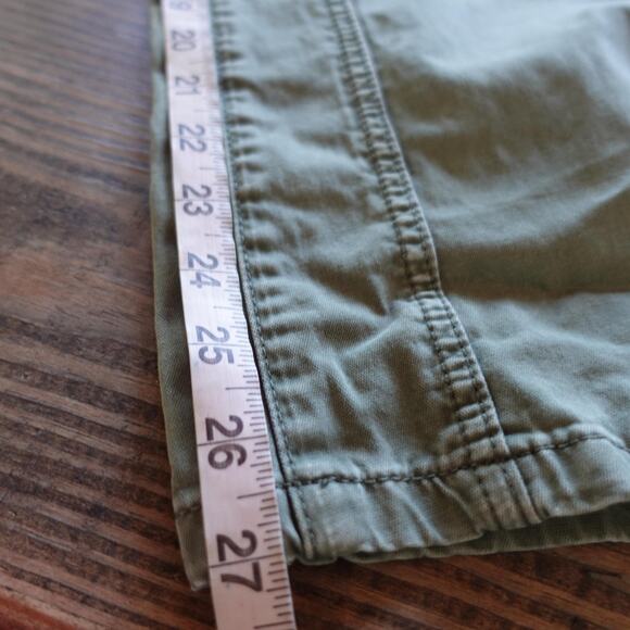 Pilcro Pants Womens 26 Olive Green Utility Ankle Crop High Rise Stretch Tapered - Picture 7 of 10